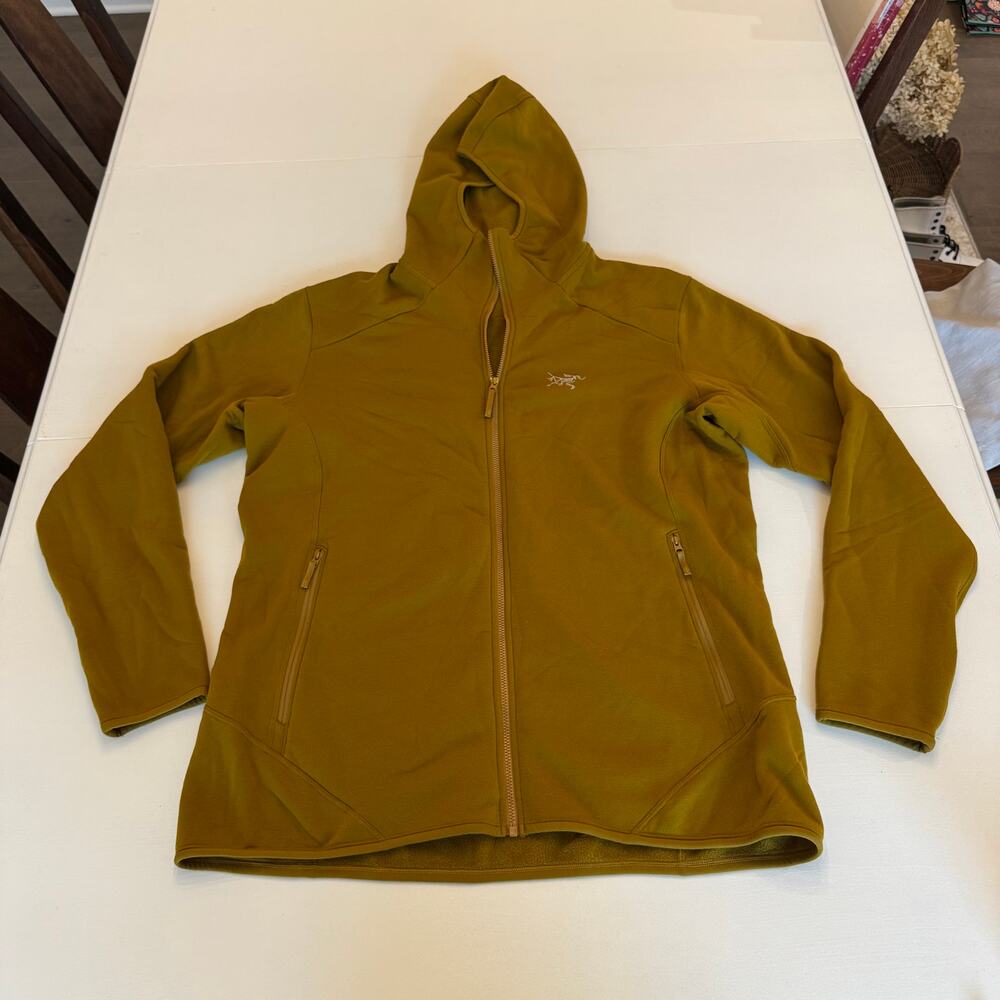 Arcteryx Women's Kyanite AR Hoody Fleece Mustard Yellow Size XL Full Zip Hooded
